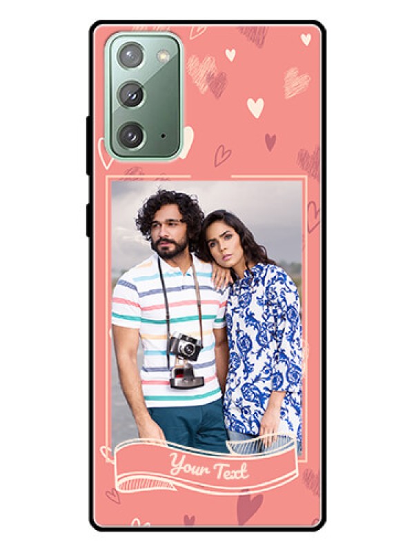 Custom Galaxy Note 20 Custom Glass Phone Case  - Love doodle art Design
