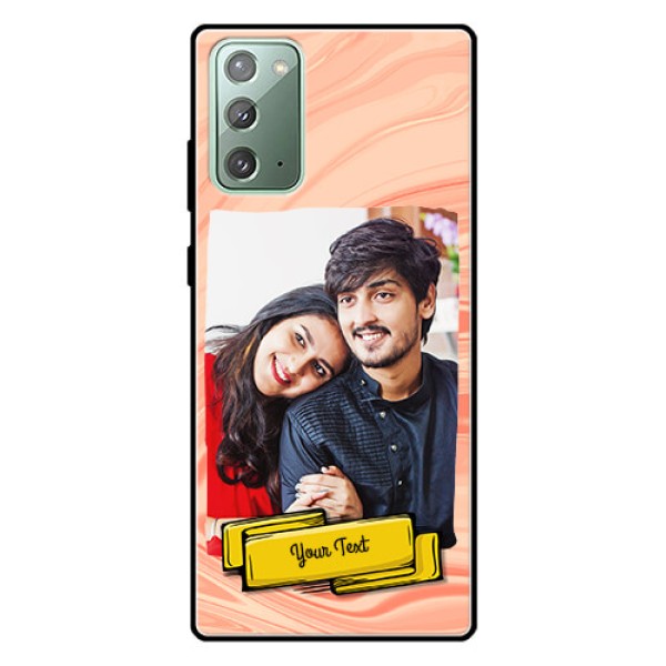 Galaxy Note 20 Personalized Glass Phone Case  - Marble Texture Design