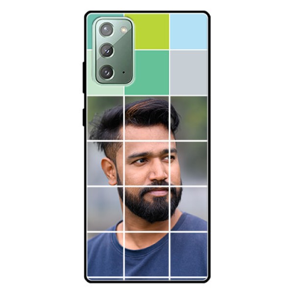 Galaxy Note 20 Photo Printing on Glass Case  - with white box pattern 