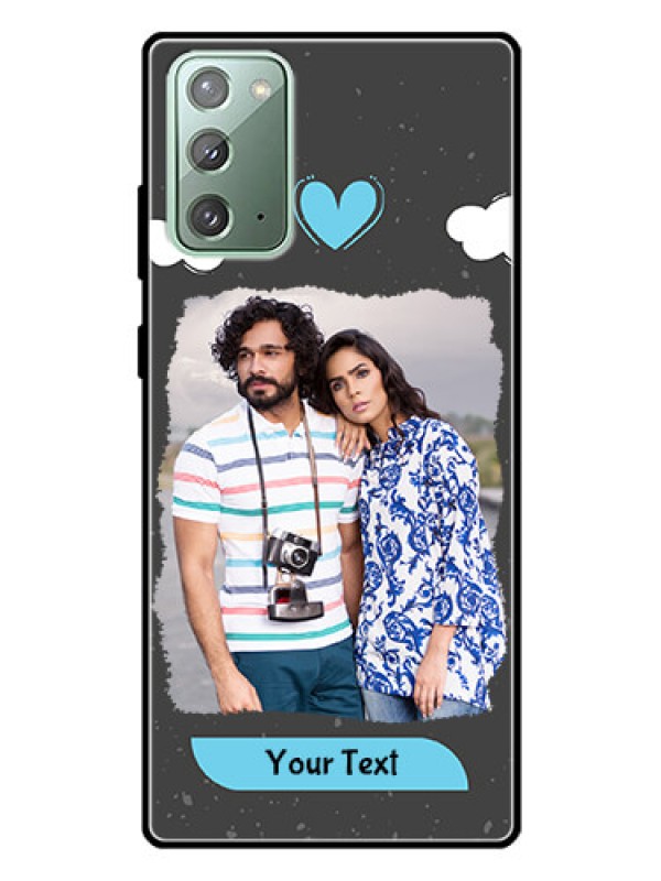 Custom Galaxy Note 20 Custom Glass Phone Case  - Splashes with love doodles Design