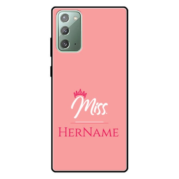 Galaxy Note 20 Custom Glass Phone Case Mrs with Name