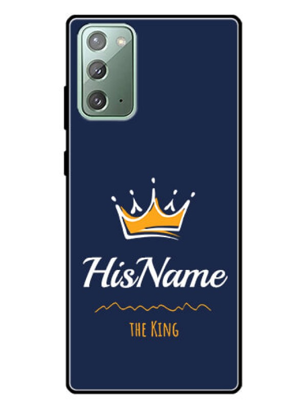 Custom Galaxy Note 20 Glass Phone Case King with Name