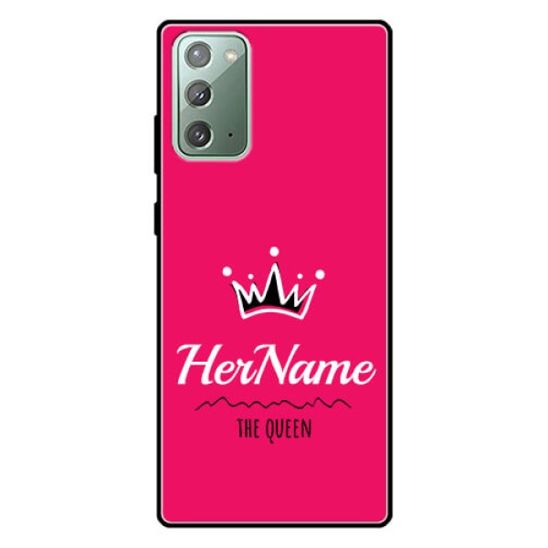 Galaxy Note 20 Glass Phone Case Queen with Name