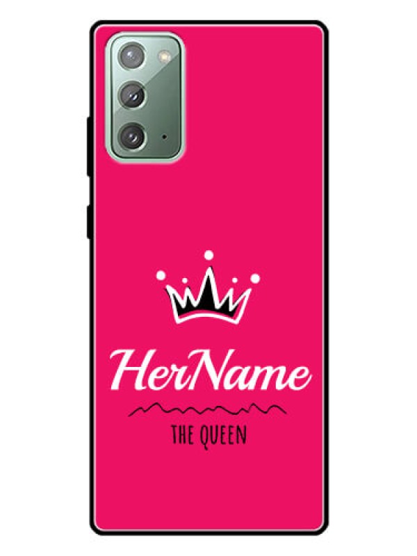 Custom Galaxy Note 20 Glass Phone Case Queen with Name