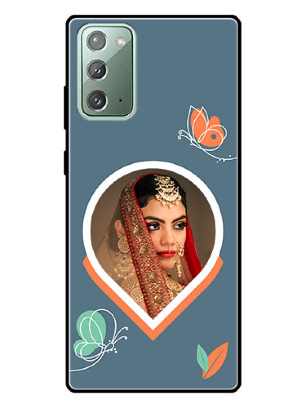 Custom Galaxy Note 20 Custom Glass Mobile Case - Droplet Butterflies Design