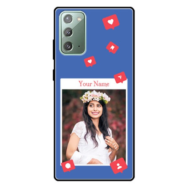 Galaxy Note 20 Custom Glass Phone Case - Like Share And Comment Design