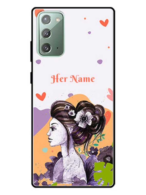 Custom Galaxy Note 20 Personalized Glass Phone Case - Woman And Nature Design
