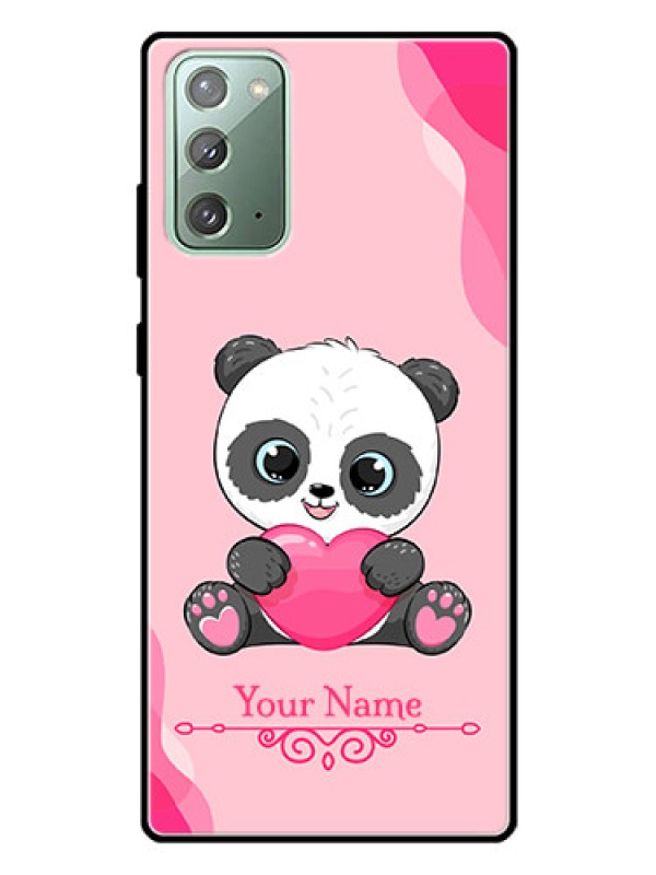 Custom Galaxy Note 20 Custom Glass Mobile Case - Cute Panda Design