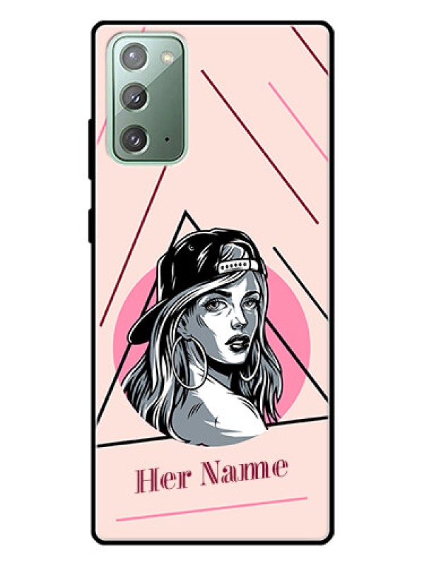 Custom Galaxy Note 20 Personalized Glass Phone Case - Rockstar Girl Design