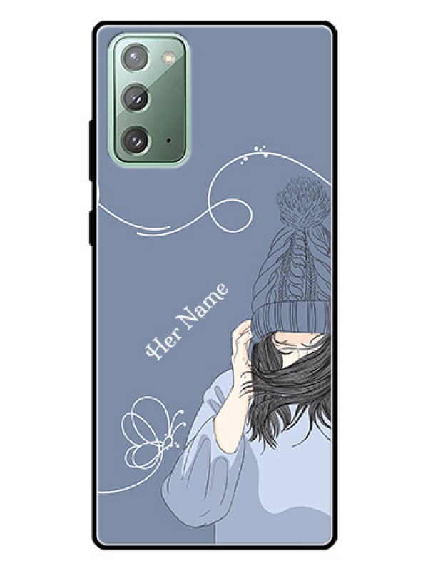 Custom Galaxy Note 20 Custom Glass Mobile Case - Girl in winter outfit Design