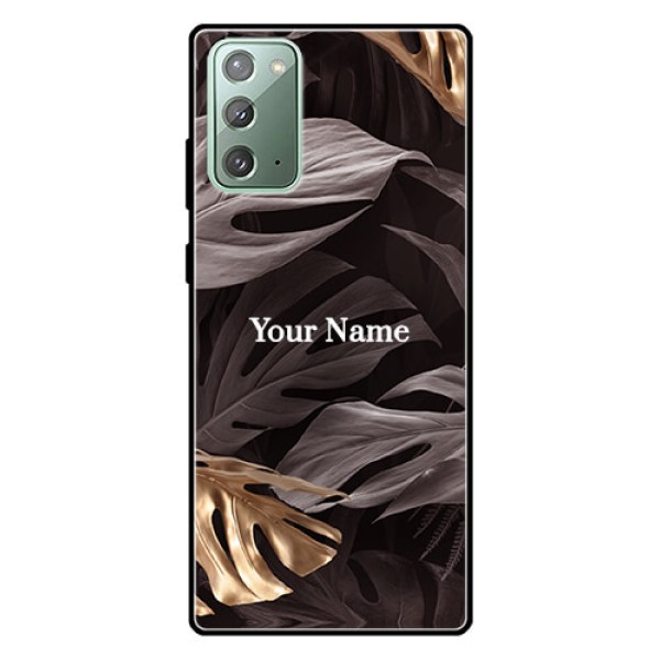 Galaxy Note 20 Personalised Glass Phone Case - Wild Leaves digital paint Design Galaxy Note 20 Personalised Glass Phone Case - Wild Leaves digital paint Design