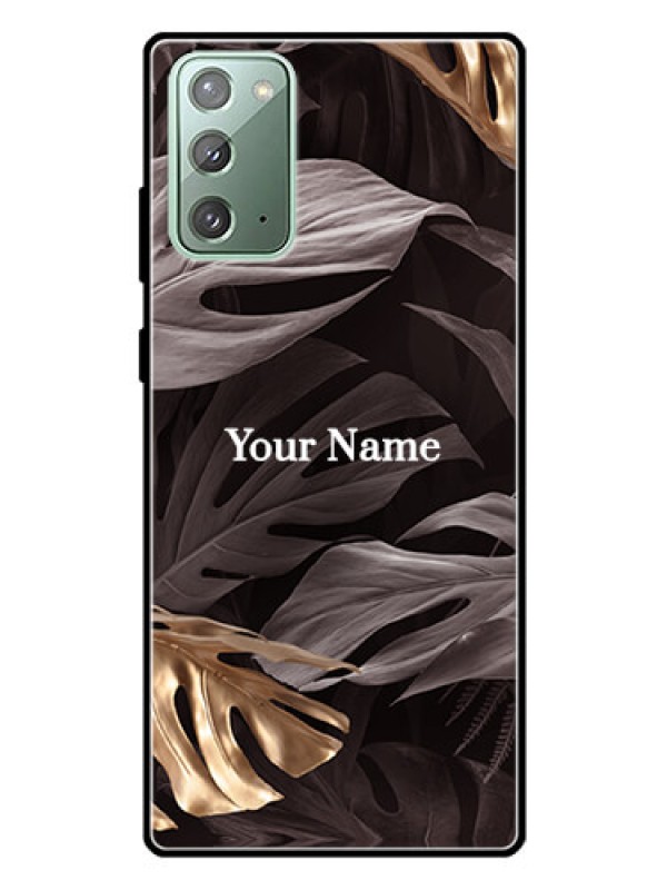 Custom Galaxy Note 20 Personalised Glass Phone Case - Wild Leaves digital paint Design