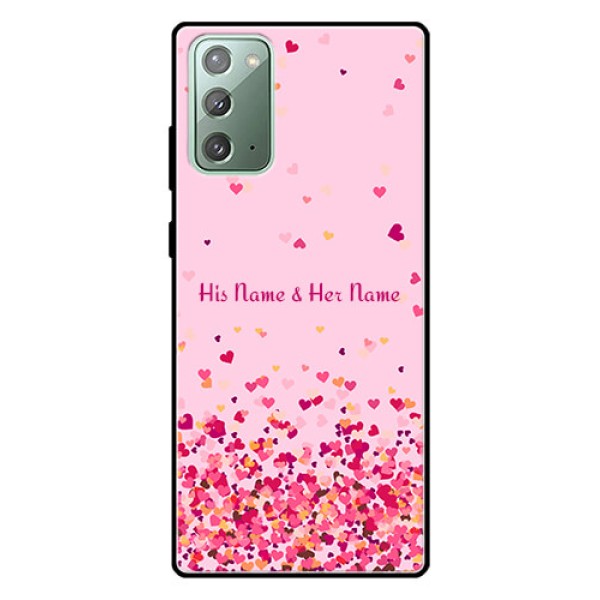 Galaxy Note 20 Photo Printing on Glass Case - Floating Hearts Design
