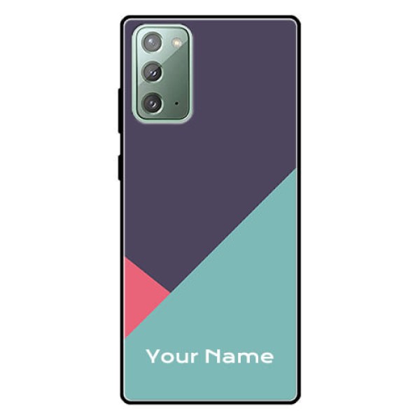 Galaxy Note 20 Custom Glass Mobile Case - Tri Color abstract Design Galaxy Note 20 Custom Glass Mobile Case - Tri Color abstract Design