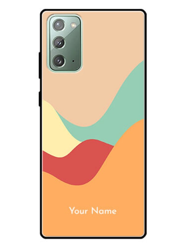 Custom Galaxy Note 20 Personalized Glass Phone Case - Ocean Waves Multi-colour Design
