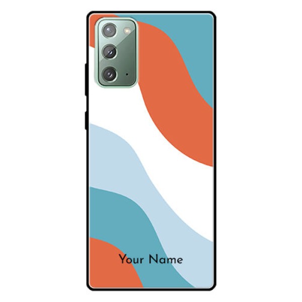 Galaxy Note 20 Custom Glass Mobile Case - coloured Waves Design Galaxy Note 20 Custom Glass Mobile Case - coloured Waves Design