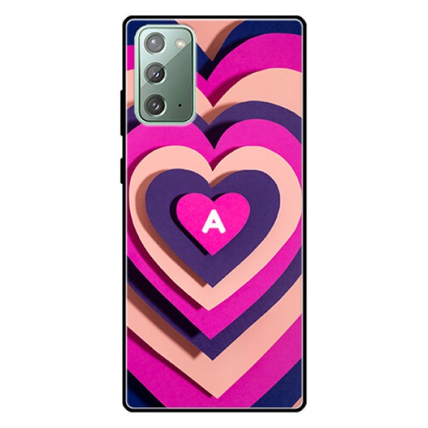 Galaxy Note 20 Custom Glass Mobile Case - Cute Heart Pattern Design