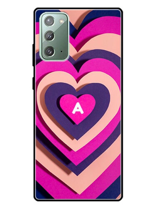 Custom Galaxy Note 20 Custom Glass Mobile Case - Cute Heart Pattern Design
