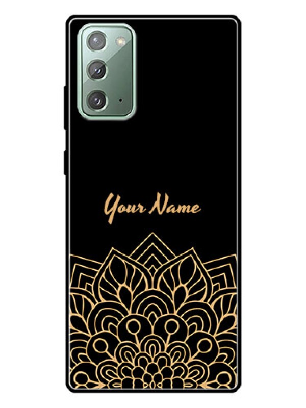 Custom Galaxy Note 20 Custom Glass Phone Case - Golden mandala Design
