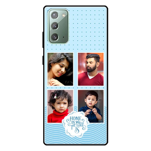 Galaxy Note 20 Custom Glass Phone Case - Cute love quote with 4 pic upload Design Galaxy Note 20 Custom Glass Phone Case - Cute love quote with 4 pic upload Design