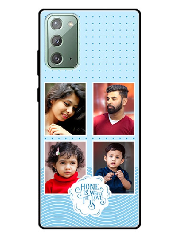 Custom Galaxy Note 20 Custom Glass Phone Case - Cute love quote with 4 pic upload Design