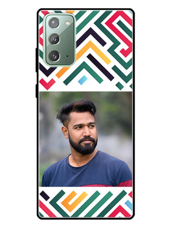 Custom Galaxy Note 20 Personalized Glass Phone Case - Colorful Maze Pattern Design