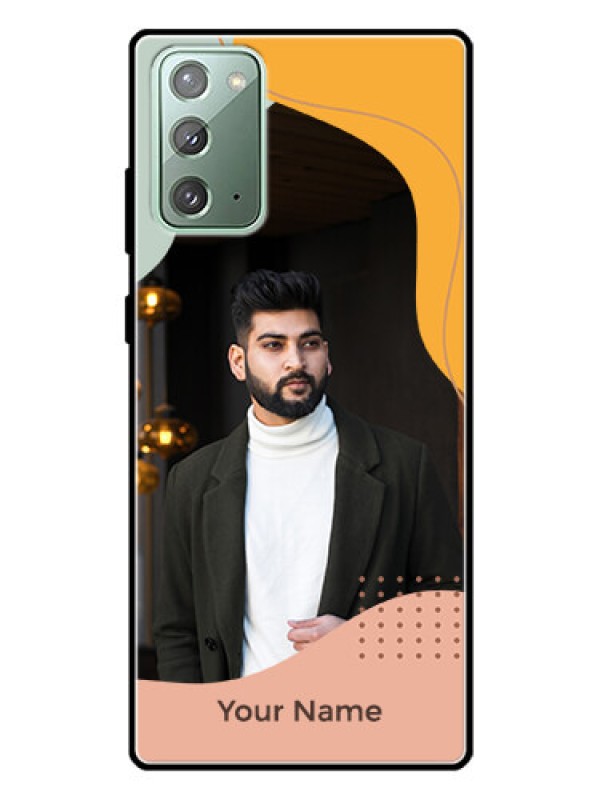 Custom Galaxy Note 20 Personalized Glass Phone Case - Tri-coloured overlay design