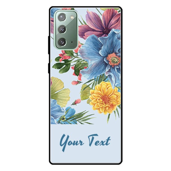 Galaxy Note 20 Custom Glass Mobile Case - Stunning Watercolored Flowers Painting Design