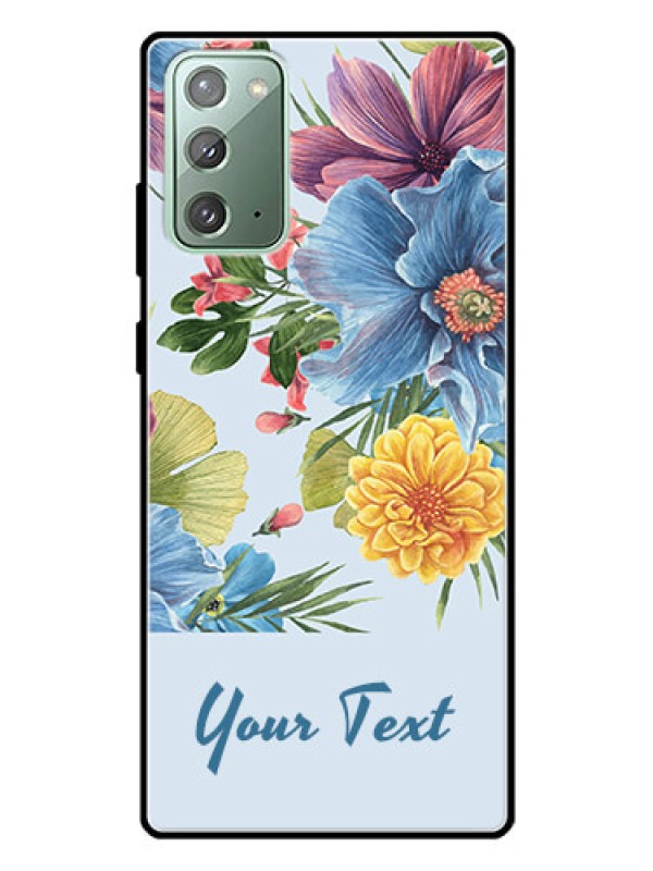 Custom Galaxy Note 20 Custom Glass Mobile Case - Stunning Watercolored Flowers Painting Design