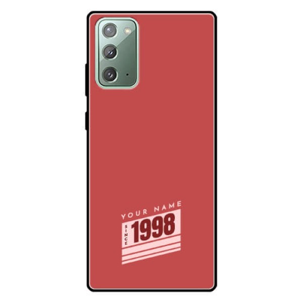Galaxy Note 20 Custom Glass Phone Case - Red custom year of birth Design Galaxy Note 20 Custom Glass Phone Case - Red custom year of birth Design