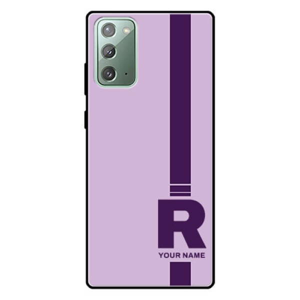 Galaxy Note 20 Photo Printing on Glass Case - Simple dual tone stripe with name Design Galaxy Note 20 Photo Printing on Glass Case - Simple dual tone stripe with name Design
