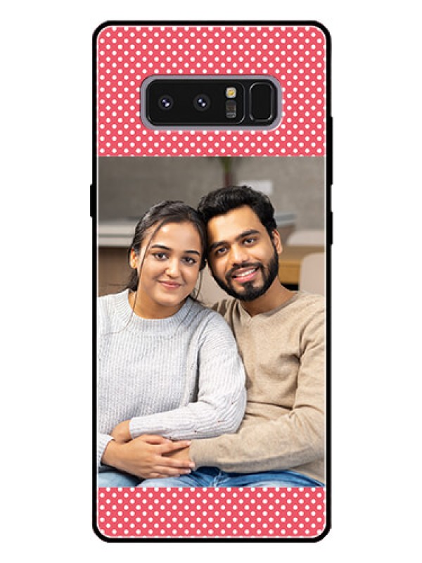 Custom Galaxy Note 8 Custom Glass Phone Case  - White Dotted Design