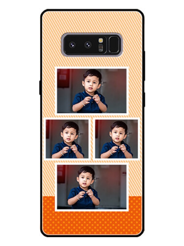 Custom Galaxy Note 8 Photo Printing on Glass Case  - Bulk Photos Upload Design