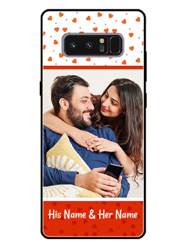 Custom Galaxy Note 8 Custom Glass Phone Case  - Orange Love Symbol Design