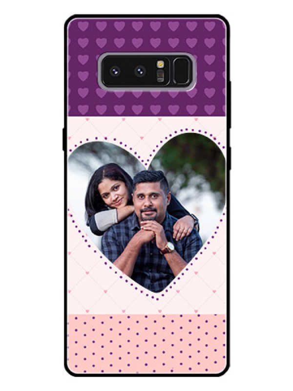 Custom Galaxy Note 8 Custom Glass Phone Case  - Violet Love Dots Design