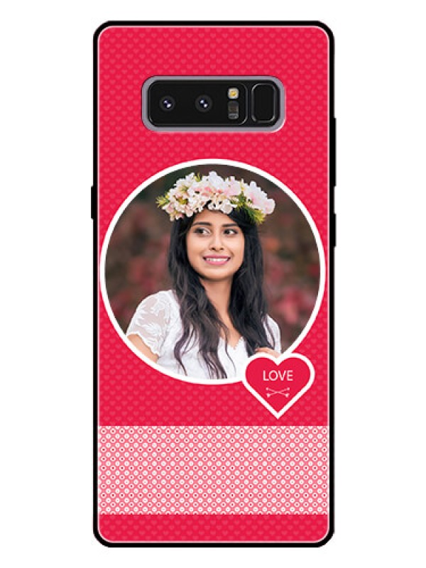 Custom Galaxy Note 8 Personalised Glass Phone Case  - Pink Pattern Design