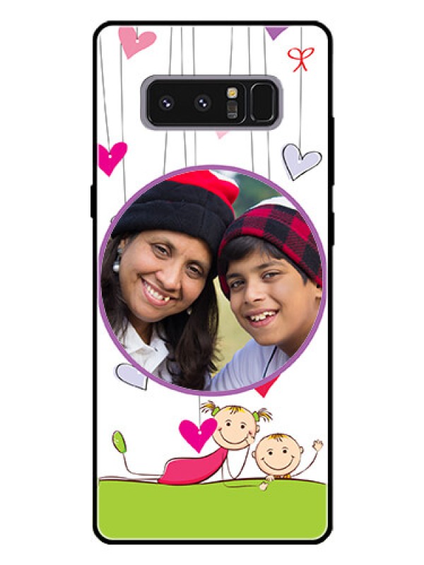 Custom Galaxy Note 8 Photo Printing on Glass Case  - Cute Kids Phone Case Design