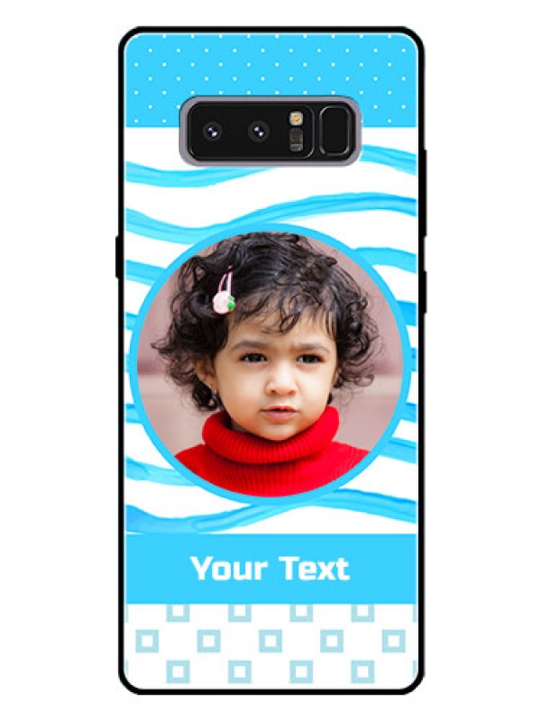 Custom Galaxy Note 8 Custom Glass Phone Case  - Simple Blue Case Design