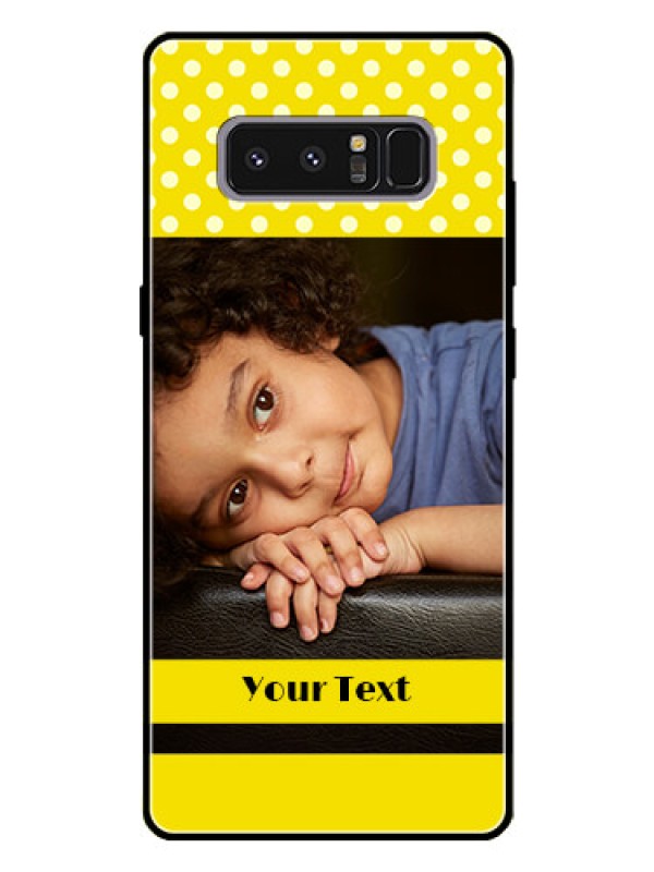 Custom Galaxy Note 8 Custom Glass Phone Case  - Bright Yellow Case Design