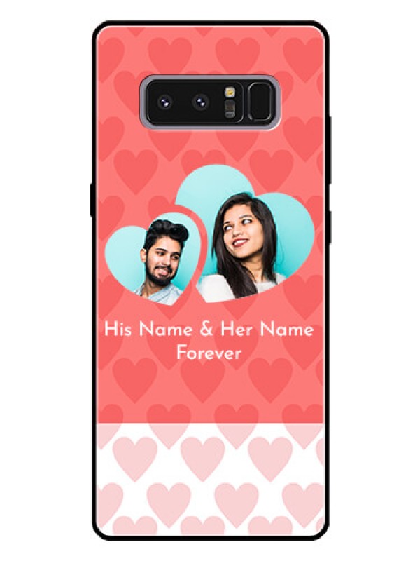 Custom Galaxy Note 8 Personalized Glass Phone Case  - Couple Pic Upload Design