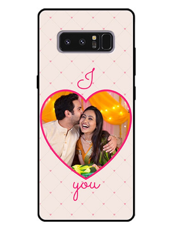 Custom Galaxy Note 8 Custom Glass Mobile Case  - Heart Shape Design