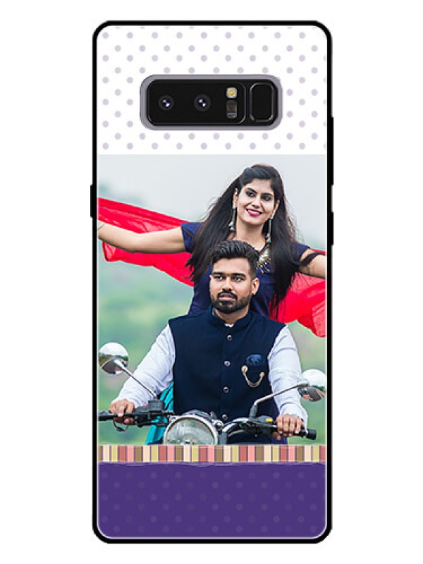 Custom Galaxy Note 8 Photo Printing on Glass Case  - Cute Family Design