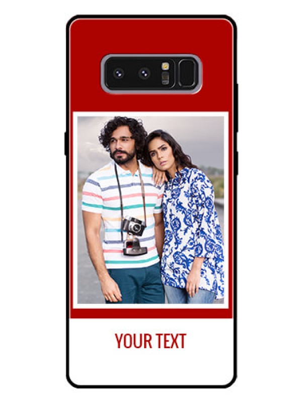 Custom Galaxy Note 8 Personalized Glass Phone Case  - Simple Red Color Design