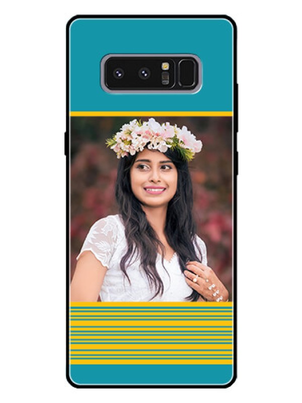 Custom Galaxy Note 8 Custom Glass Phone Case  - Yellow & Blue Design 