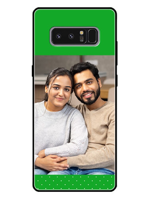 Custom Galaxy Note 8 Personalized Glass Phone Case  - Green Pattern Design