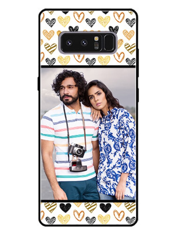 Custom Galaxy Note 8 Photo Printing on Glass Case  - Love Symbol Design