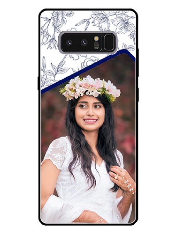 Custom Galaxy Note 8 Personalized Glass Phone Case  - Premium Floral Design