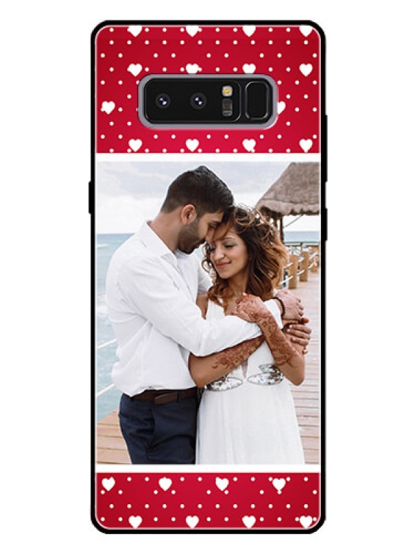 Custom Galaxy Note 8 Photo Printing on Glass Case  - Hearts Mobile Case Design