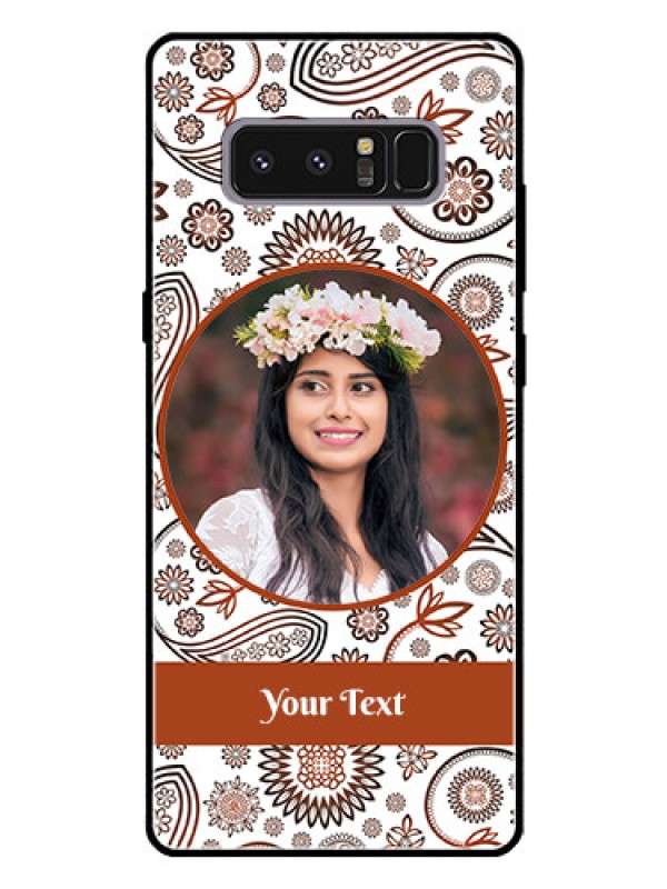 Custom Galaxy Note 8 Custom Glass Mobile Case  - Abstract Floral Design 