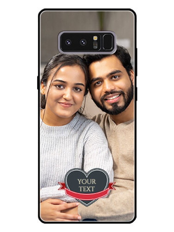 Custom Galaxy Note 8 Custom Glass Phone Case  - Just Married Couple Design